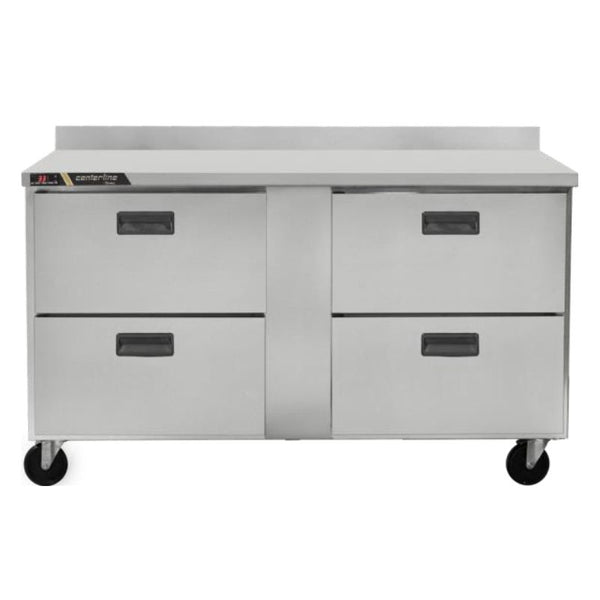 Centerline CLUC-60R-DW-WT 60″ Refrigerador bajo barra, 4 cajones, mesa de trabajo