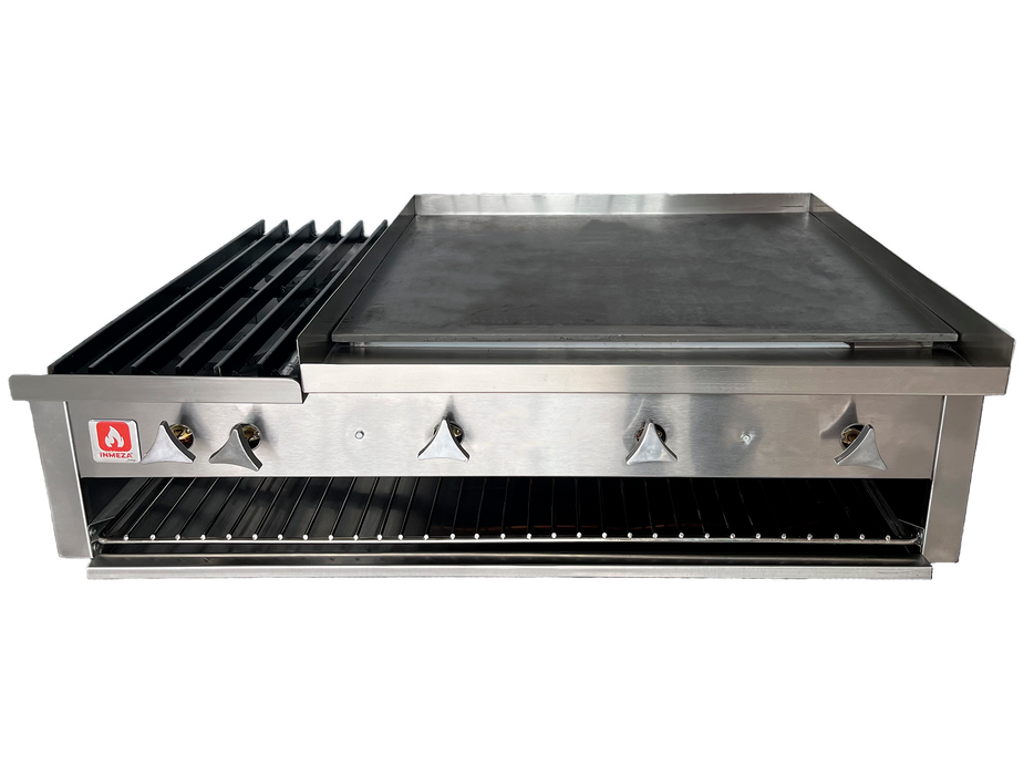 INMEZA 2QP70 Mixto inox 2 Quem + Plancha 70 cm