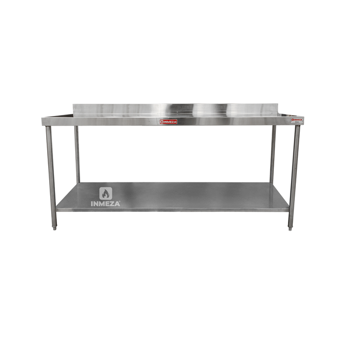 INMEZA MP200iE Mesa Pared 200 x 70 s/borde c/entrepano pata inox