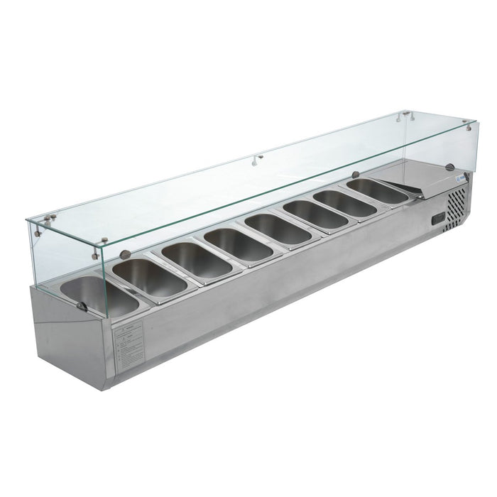Vitrina Refrigerada Para Ensaladas Y Pizzas Sobre Mesa 170W 110V Migsa RT-1800L