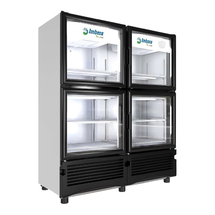 Imbera Vrq35 1025568 Refrigerador Vertical 4 Puertas Cristal Luz Led 1/2+ HP Inverter