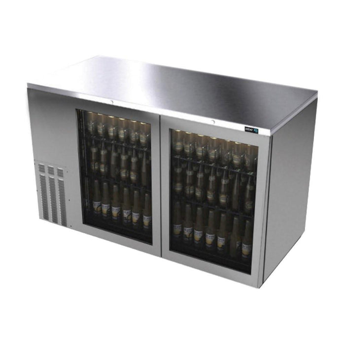 ASBER ABBC-58-SG-HC Refrigerador Contrabarra Acero Inoxidable 2 Puertas Cristal 14.6 Pies3 Envio Cobrar Refrigeracion ASBER 