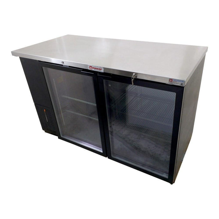 ASBER ABBC-58G-HC Refrigerador Contrabarra Vinil Negro 2 Puertas de Cristal 14.3 Pies3 Envio Cobrar Refrigeracion ASBER 