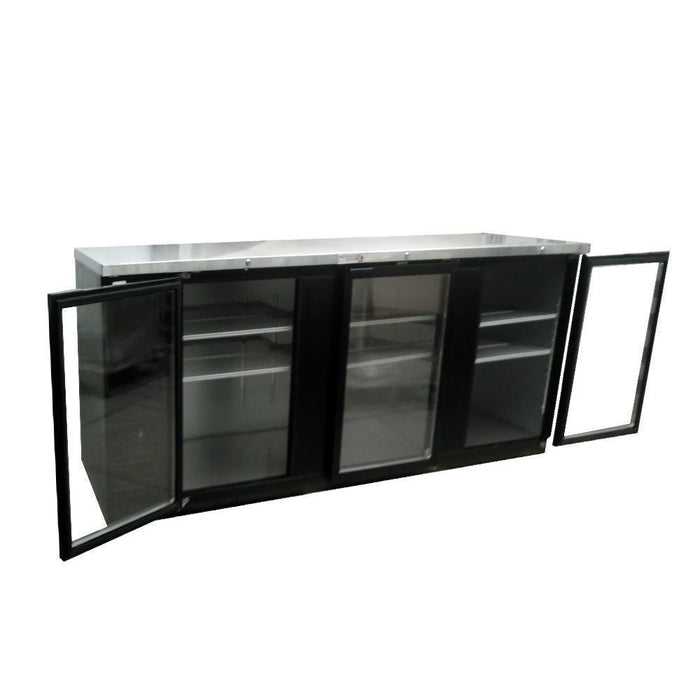 ASBER ABBC-94G-HC Refrigerador Contrabarra Vinil Negro 3 Puertas de Cristal 26.4 Pies3 Envio Cobrar Refrigeracion ASBER 