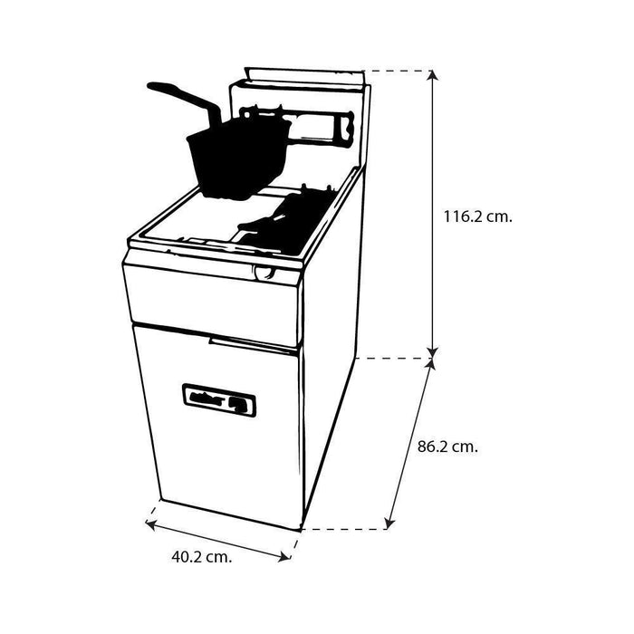 ASBER AEF-4050-S Freidor recuperación rápida / zona fría Envío por Cobrar Freidores ASBER 