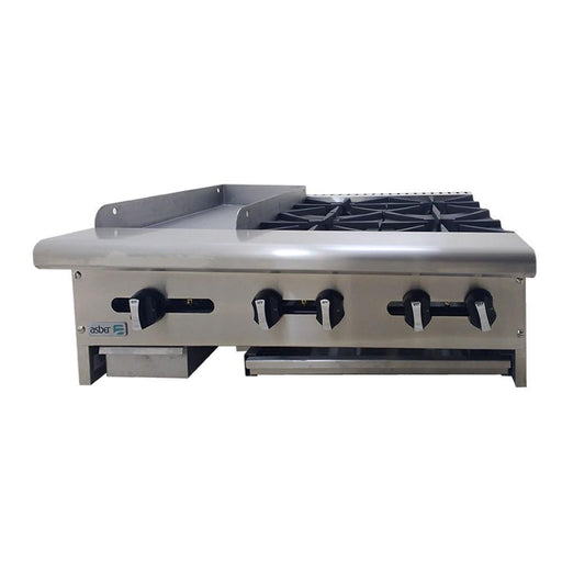 ASBER AEM-G12-B4-36 Parrilla a Gas de 4 Fuegos Abiertos + Plancha 12" Envío por Cobrar Parrillas ASBER 