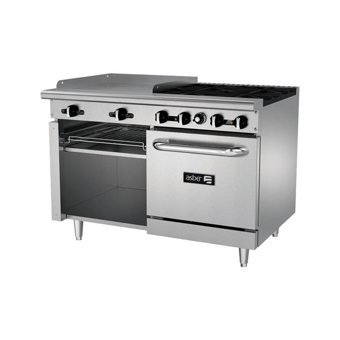 ASBER AEMR-G24-B4-48-H Estufa Multiple con Plancha y Horno 4 Quemadores ENVIO POR COBRAR Estufas / Mixtos / Con y sin Horno ASBER 