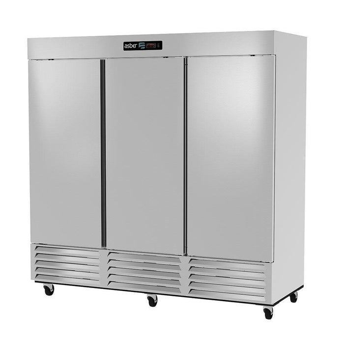 ASBER ARF-72-H Congelador 3 Puertas Solidas 72 Pies Acero Inoxidable Envio Cobrar Refrigeracion ASBER 