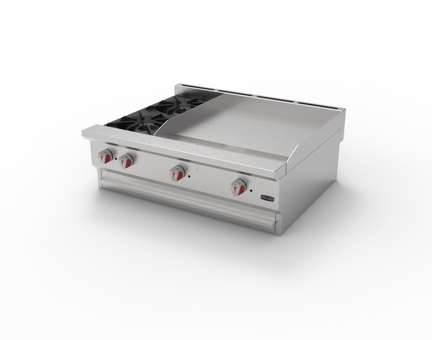 DRAGO CG-20PD Parrilla de 2 quemadores y plancha de 2´