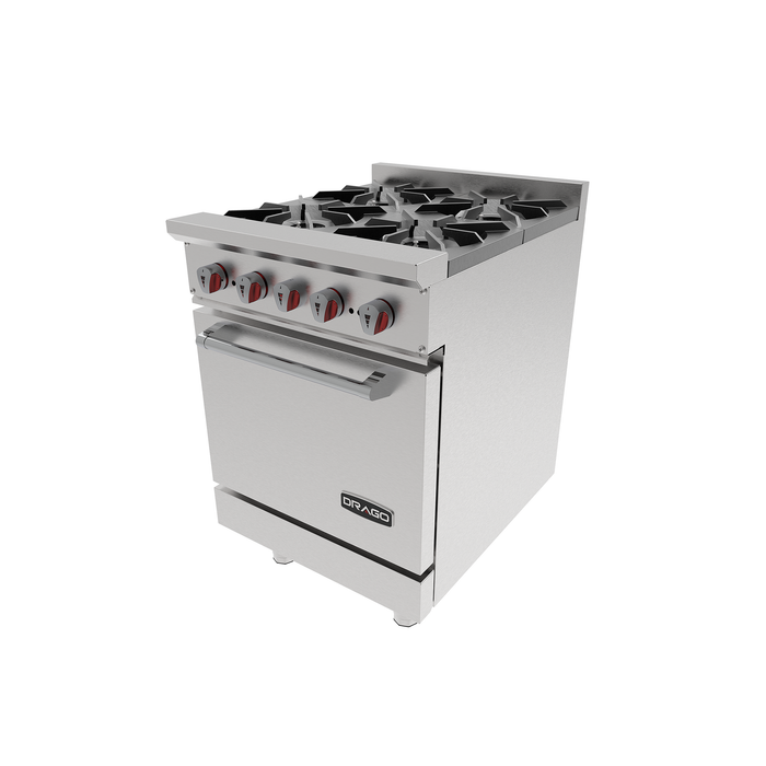 DRAGO CG-41 Estufa con 4 quemadores y horno