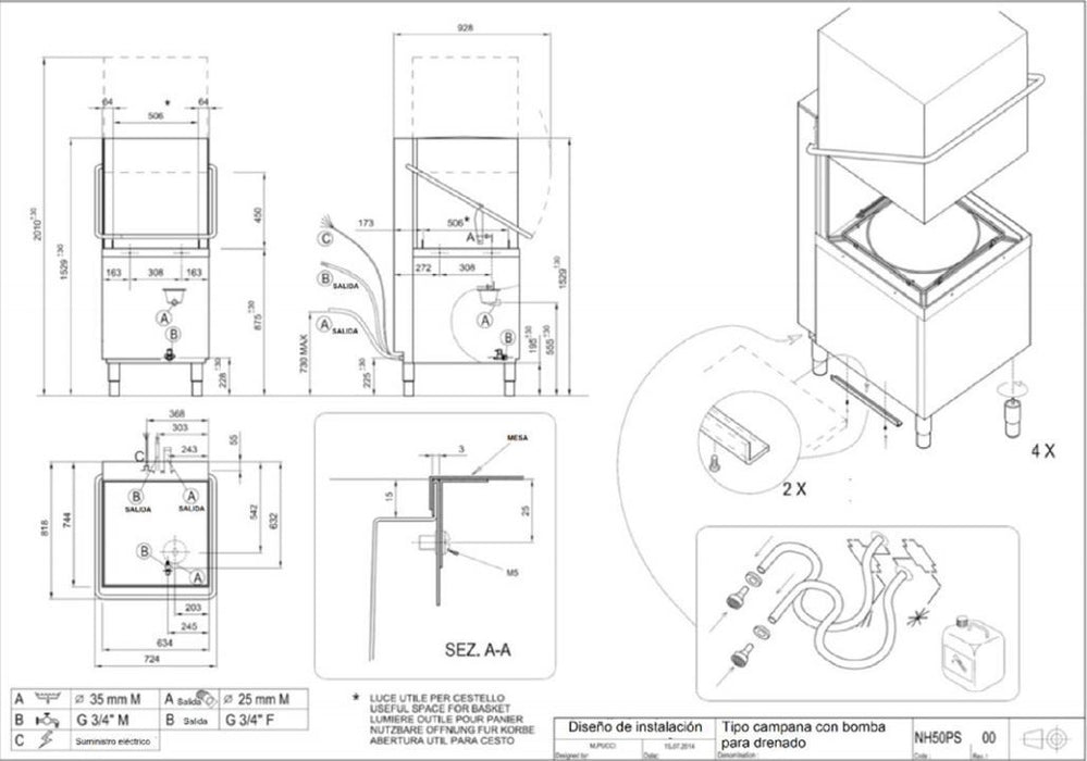 ECOMAX / HOBART E-800 Lava Loza Electrica 500, 600 a 1,200 platos/hr