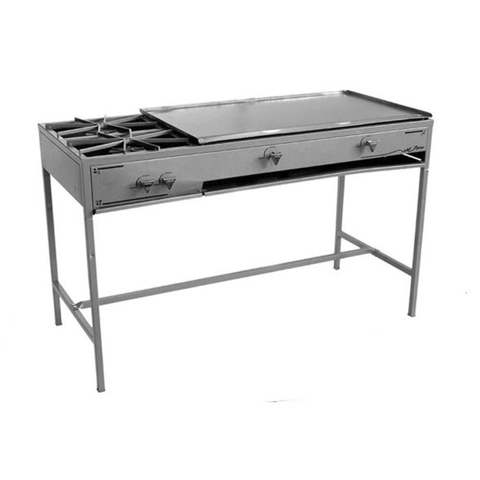 Ferro 16543003 Parrilla 2 Quemadores Plancha Gas LP 140 cm Ferro