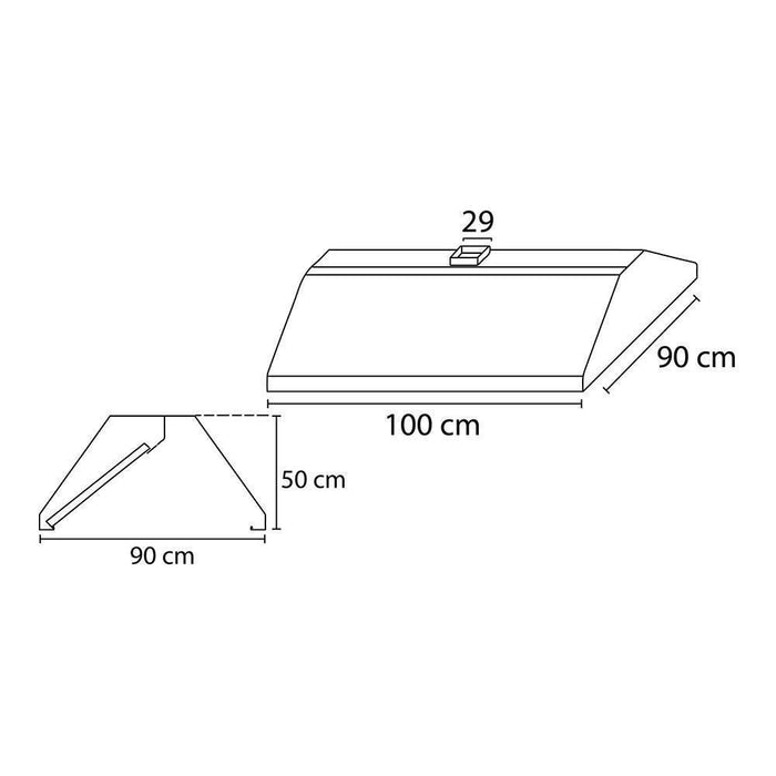 INMEZA CPI-100i Campana 100 cm Acero Inoxidable Piramidal Central CAMPANAS INMEZA 