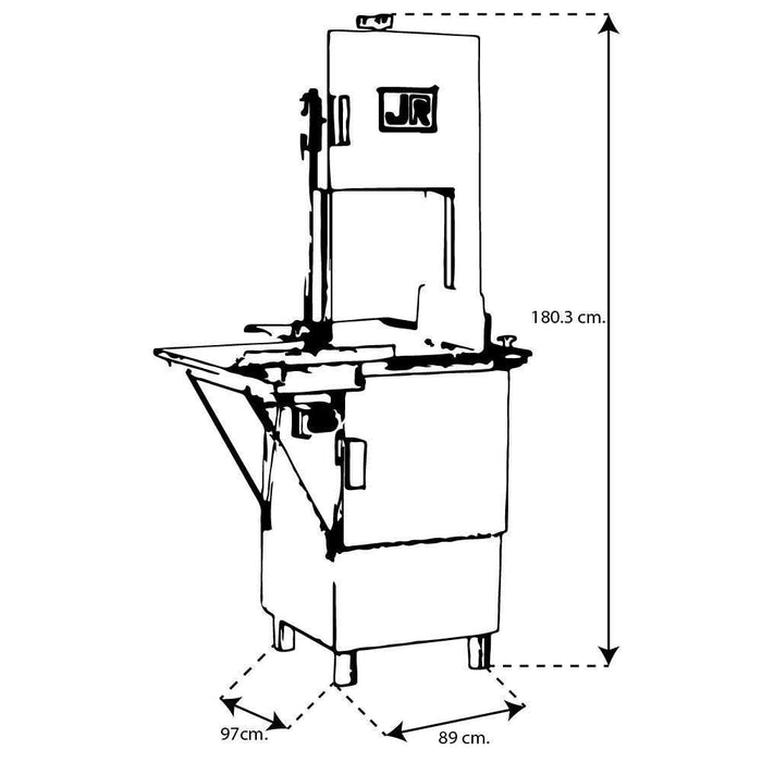 JR SJ-295 SJ295 SIERRA CARNE ACERO INOXIDABLE 1.5 HP (0SJ295) Envío por cobrar Sierra para carne JR 