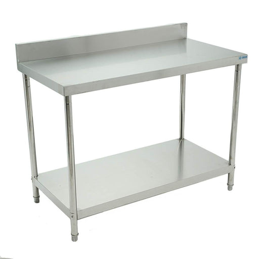 MIGSA BN-W04/120 Mesa de Trabajo con Lambrin de Acero Inoxidable con Entrepaño 1.20 Metros Envio por Cobrar Mesas / Gabinetes / Cubiertas MIGSA 