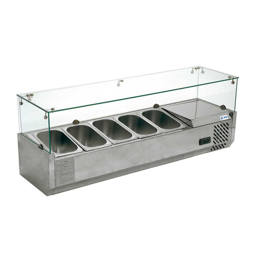 MIGSA RT-1200L Vitrina Exhibidora Refrigerada de Sobre Mesa para Ensaladas y Pizza Envio por Cobrar Vitrinas / Exhibidores MIGSA 