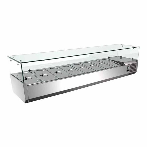 MIGSA RT-1800L Vitrina Exhibidora Refrigerada de Sobre Mesa para Ensaladas y Pizza Envio por Cobrar Vitrinas / Exhibidores MIGSA 