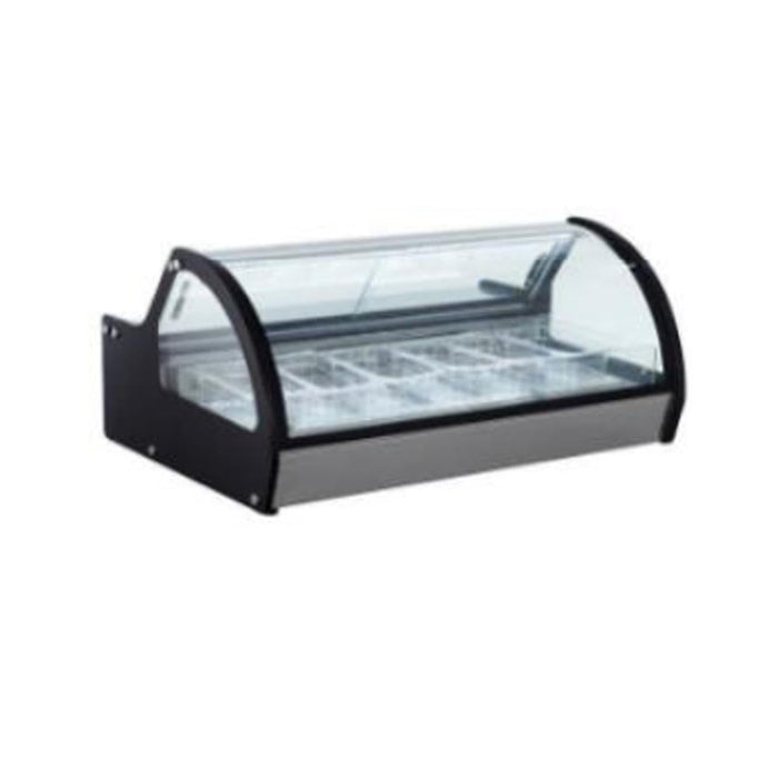 Vitrina Exhibidora De Helados De 6 Insertos Sobre Mostrador 780W 110V Migsa RTD-122L-1