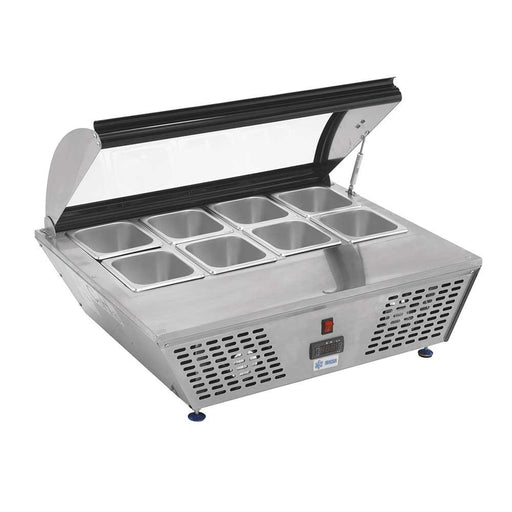 MIGSA RTW-67L Base Refrigerada de 8 Insertos de Sobre Mesa con Tapa Envio Gratis Vitrinas / Exhibidores MIGSA 