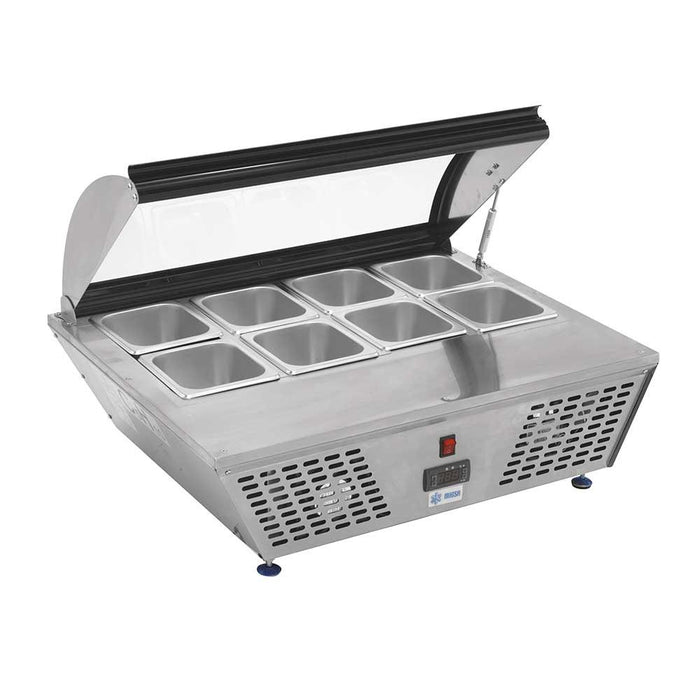 MIGSA RTW-67L Base Refrigerada de 8 Insertos de Sobre Mesa con Tapa Envio Gratis Vitrinas / Exhibidores MIGSA 