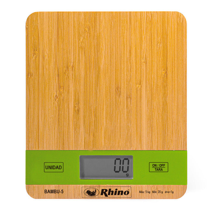 Bascula De Uso Domestico 5 Kg Rhino BAMBU-5