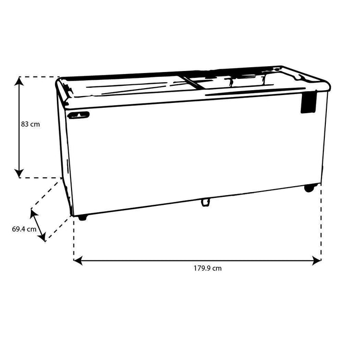 TORREY CHC-180PR Congelador Horizontal de Tapa Cristal Plano Envío por cobrar Refrigeracion TORREY 