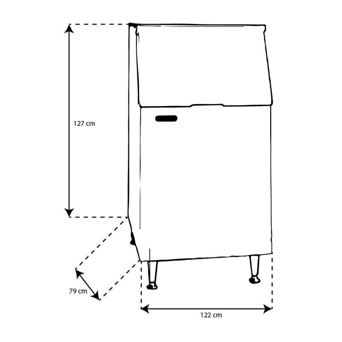 TORREY DH-415/927 Deposito para Fabrica de Hielo 122 x 79 x 127 cm. 415 Kg. Envío por cobrar Fabrica Hielo TORREY 